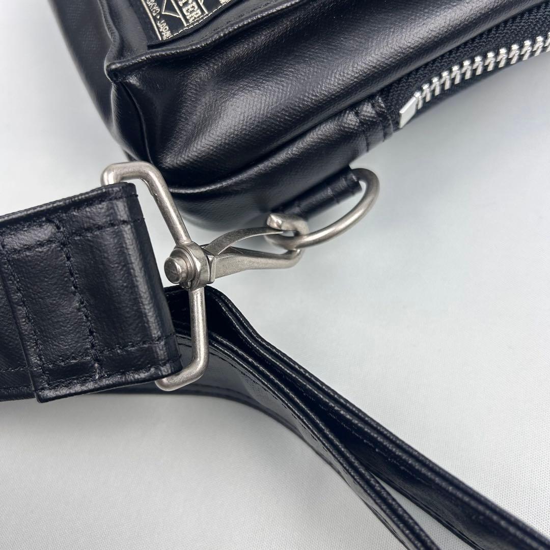 【未使用品】ポーター PORTER ボディバッグ レザー フリースタイル 黒