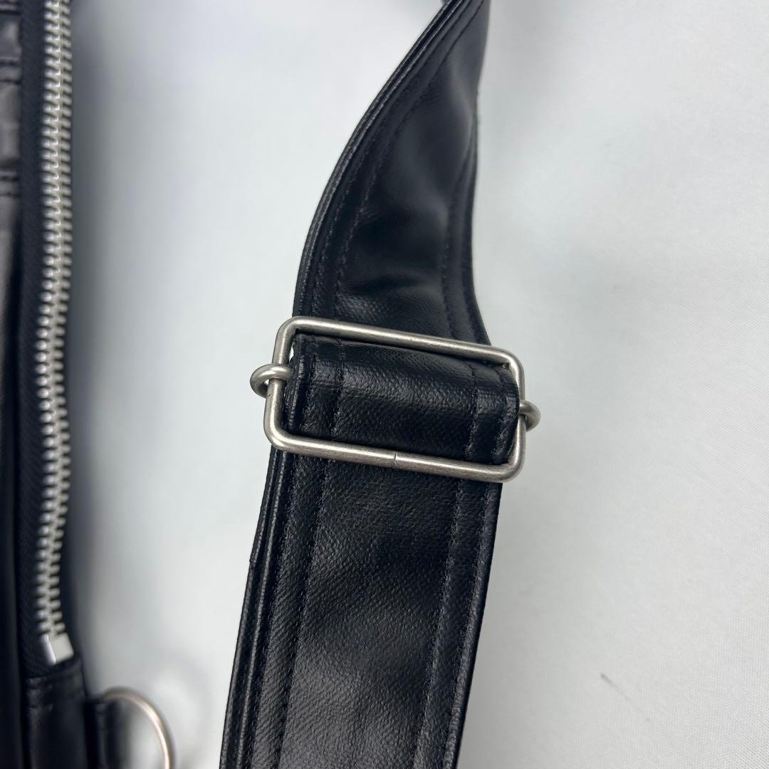 【未使用品】ポーター PORTER ボディバッグ レザー フリースタイル 黒