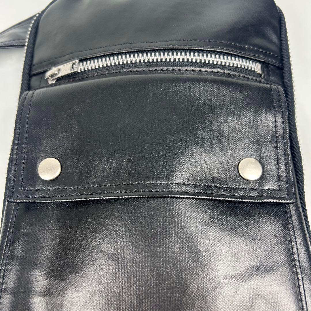 【未使用品】ポーター PORTER ボディバッグ レザー フリースタイル 黒