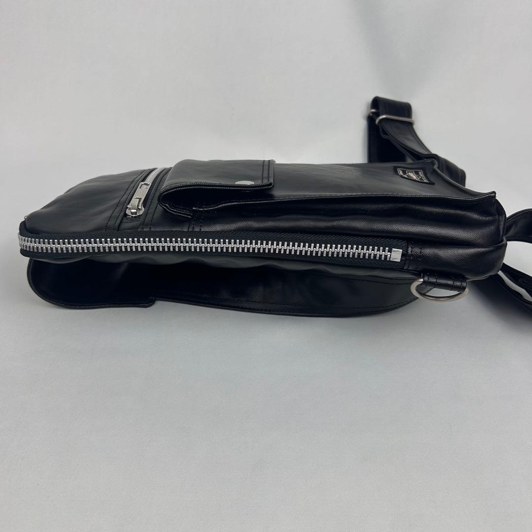 【未使用品】ポーター PORTER ボディバッグ レザー フリースタイル 黒