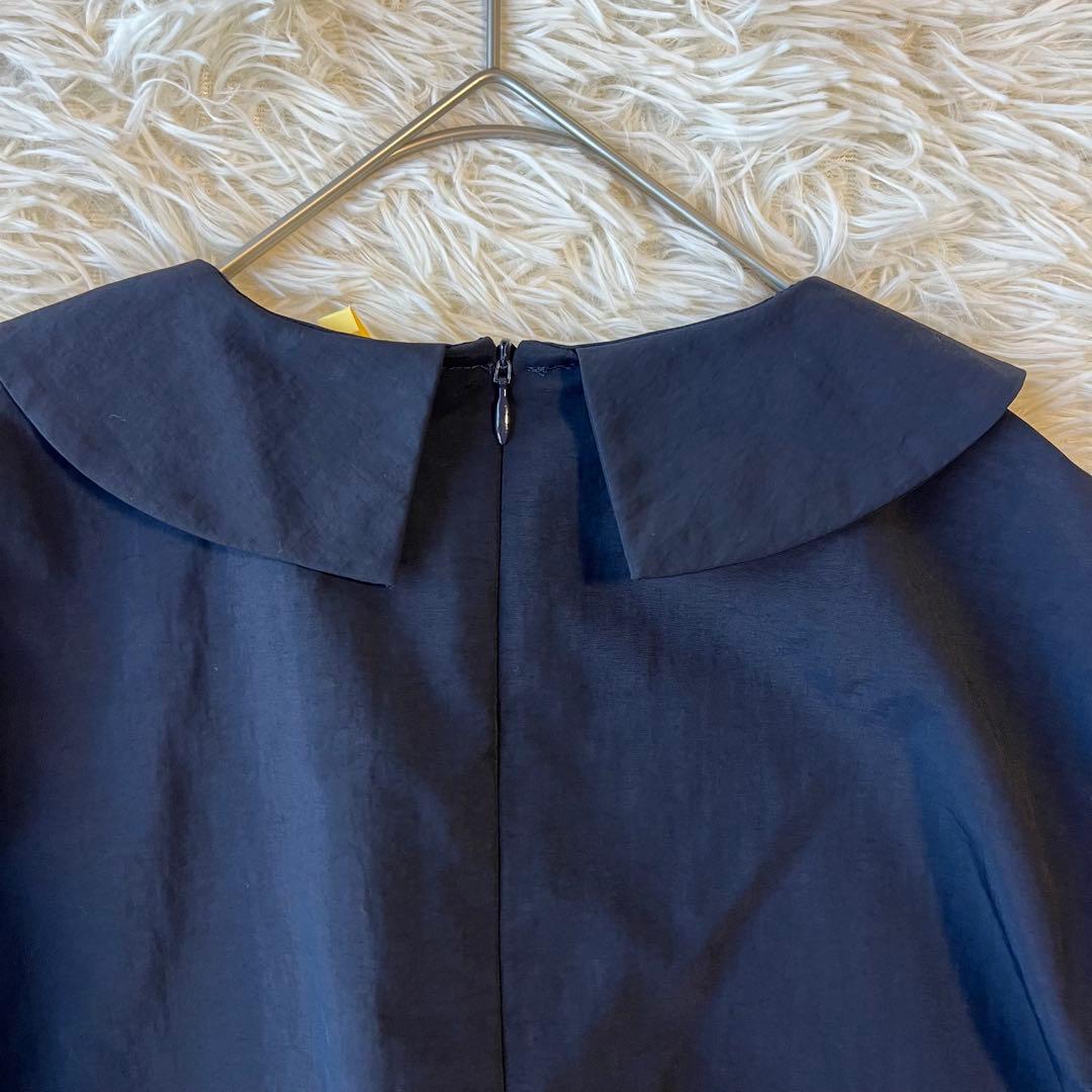 yori ヨリ フラットカラーティアードブラウス F ネイビー 長袖