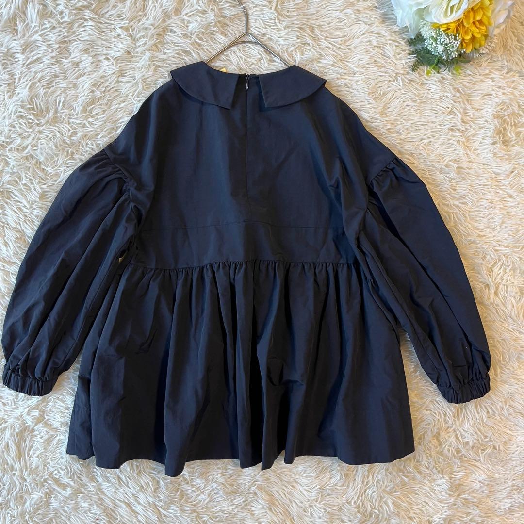 yori ヨリ フラットカラーティアードブラウス F ネイビー 長袖
