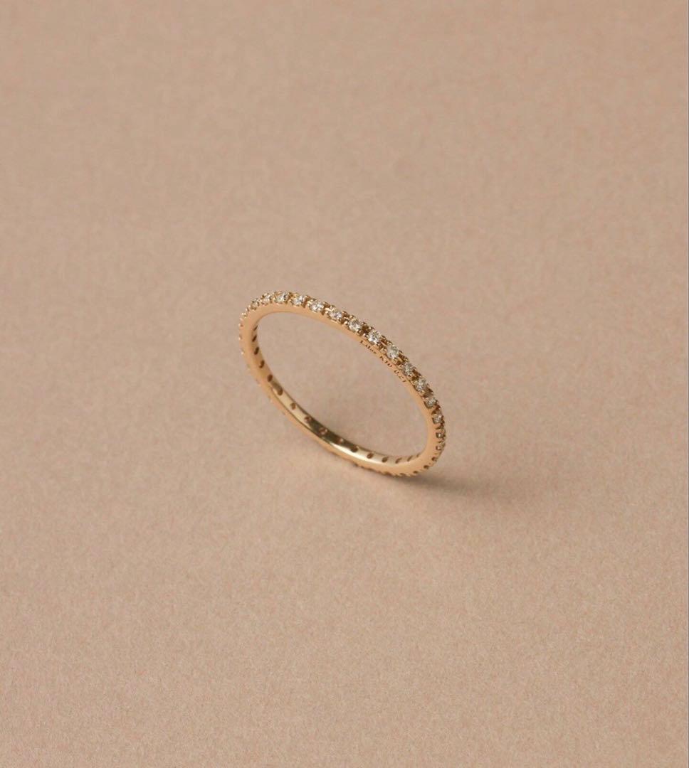 (美品)Lilas 10k ダイヤフルエタニティリング　15号