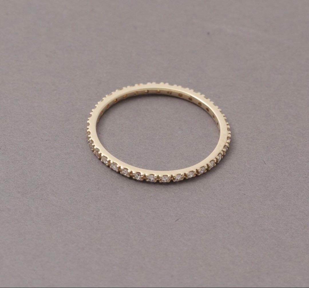 (美品)Lilas 10k ダイヤフルエタニティリング　15号