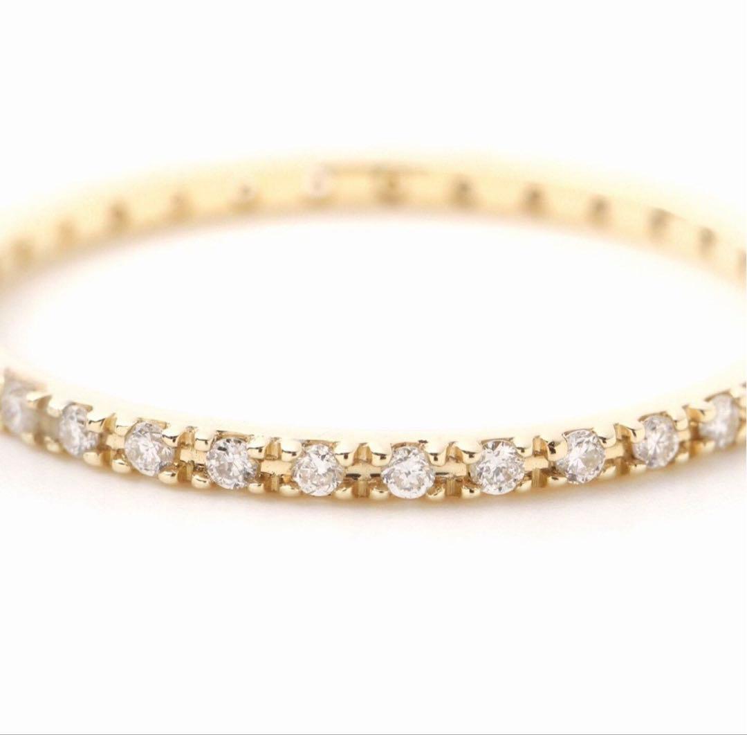 (美品)Lilas 10k ダイヤフルエタニティリング　15号