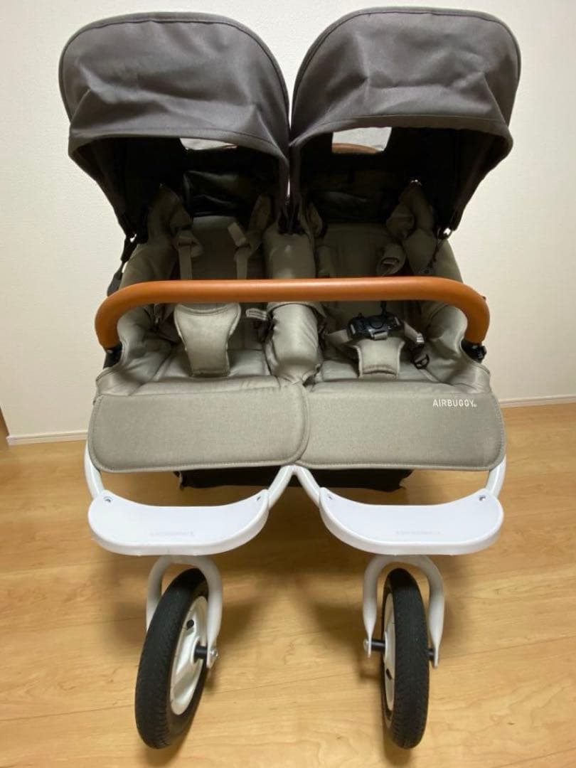 AIRBUGGY ダブルベビーカー グレー ココダブル EX マット付