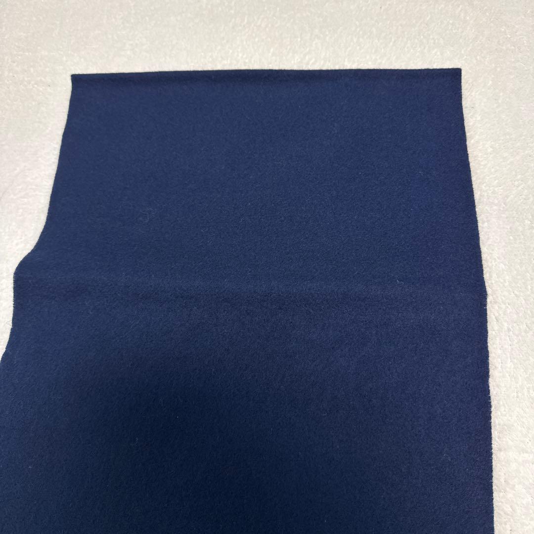 新品タグ付き バーバリーズ ラムウールマフラー ネイビー ワッペン エンブレム