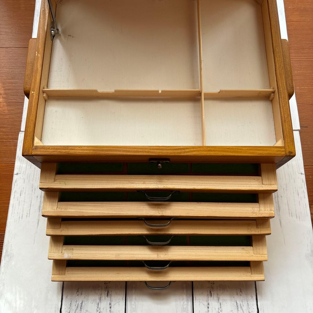 木製コレクションボックス 5引き出し　色鉛筆ケース