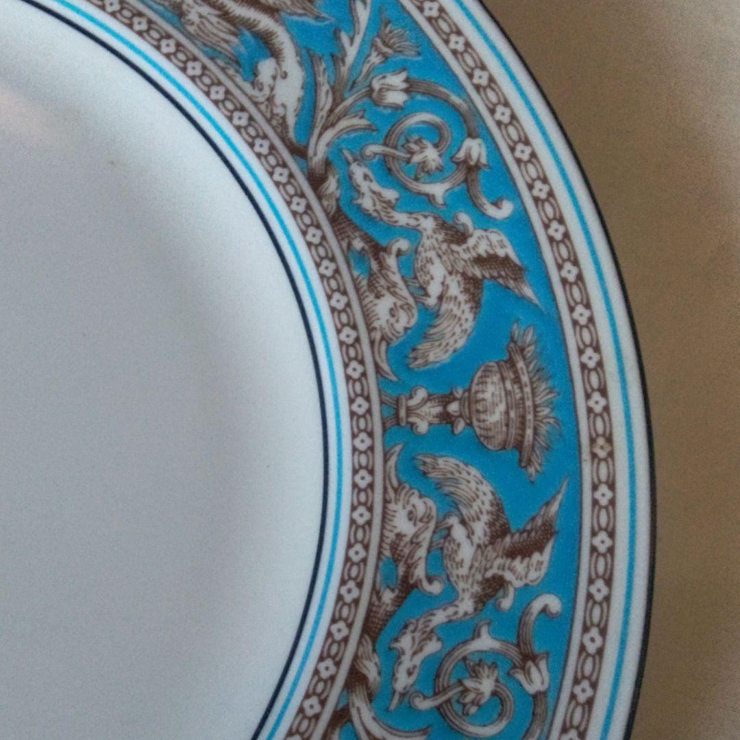 ウェッジウッド・フロレンティーンターコイズ・オーバルプレート大&27㎝壺マーク