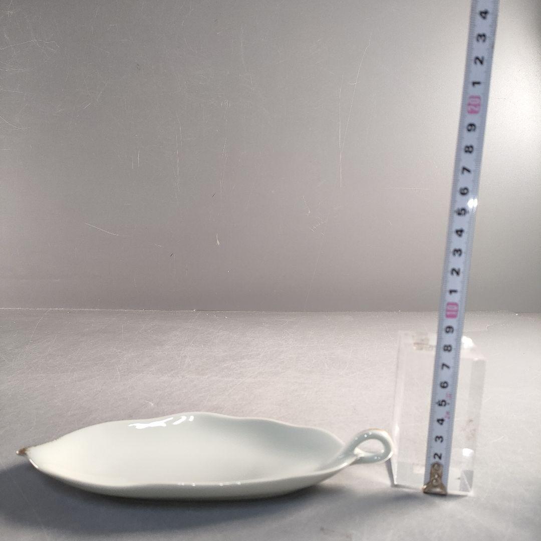 A1389-3/大倉陶園/金彩葉形銘々皿 大1客・小6客/向付/菓子皿/懐石道具