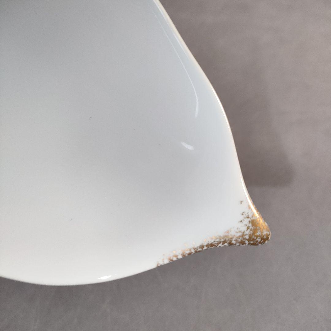 A1389-3/大倉陶園/金彩葉形銘々皿 大1客・小6客/向付/菓子皿/懐石道具