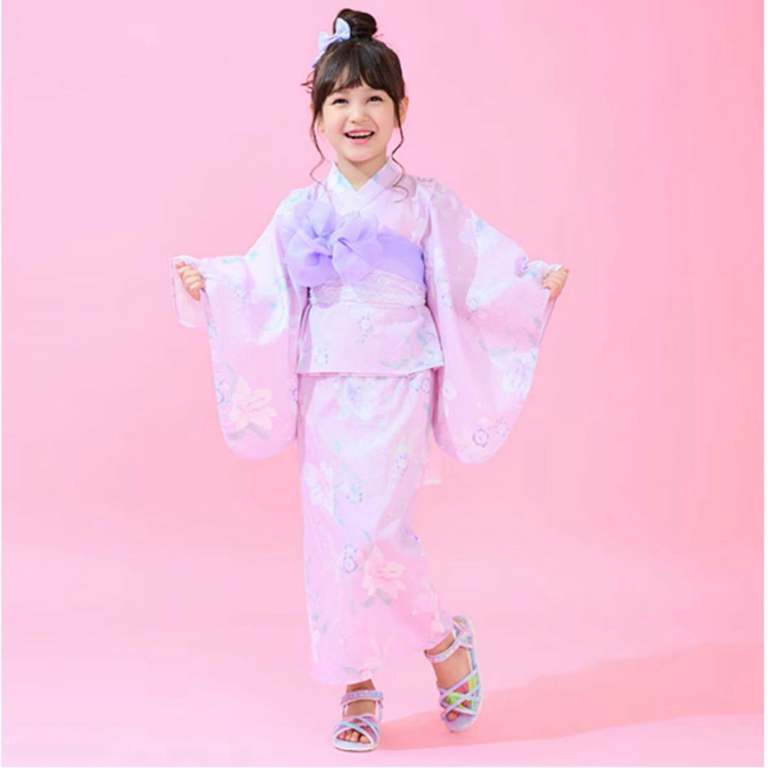 新品　メゾピアノ　百合柄　浴衣