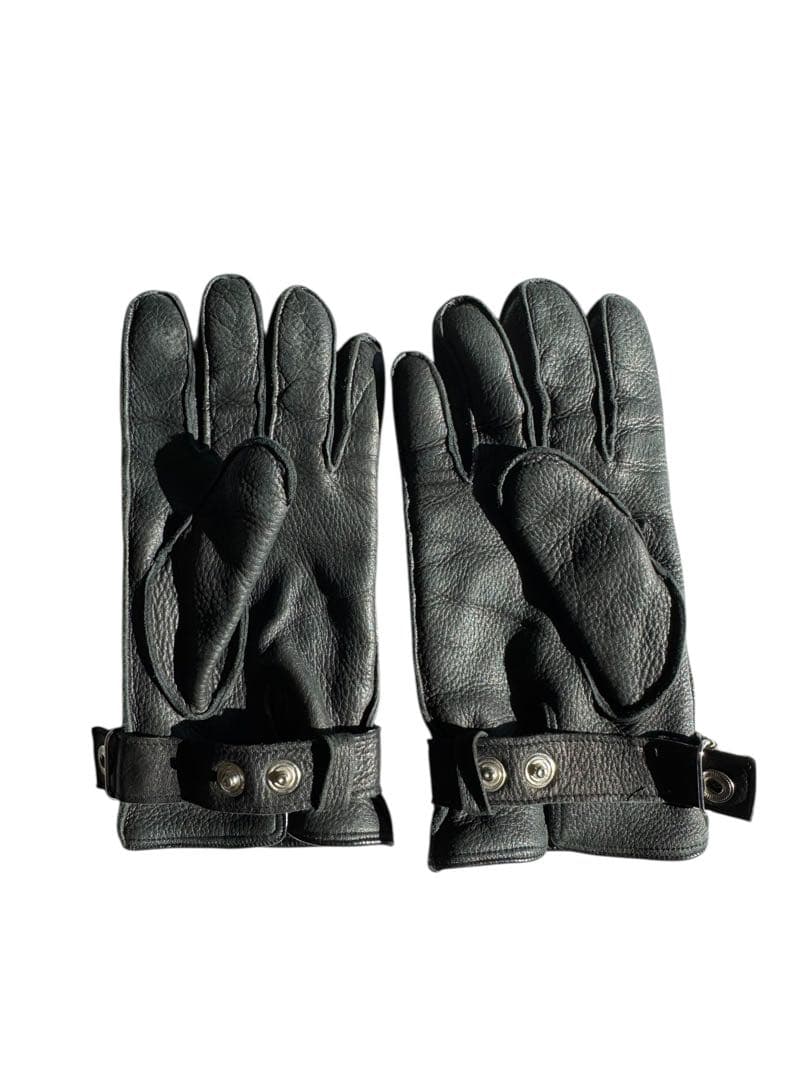 THOM BROWNEトムブラウン レザー 手袋 黒 ストラップ付き