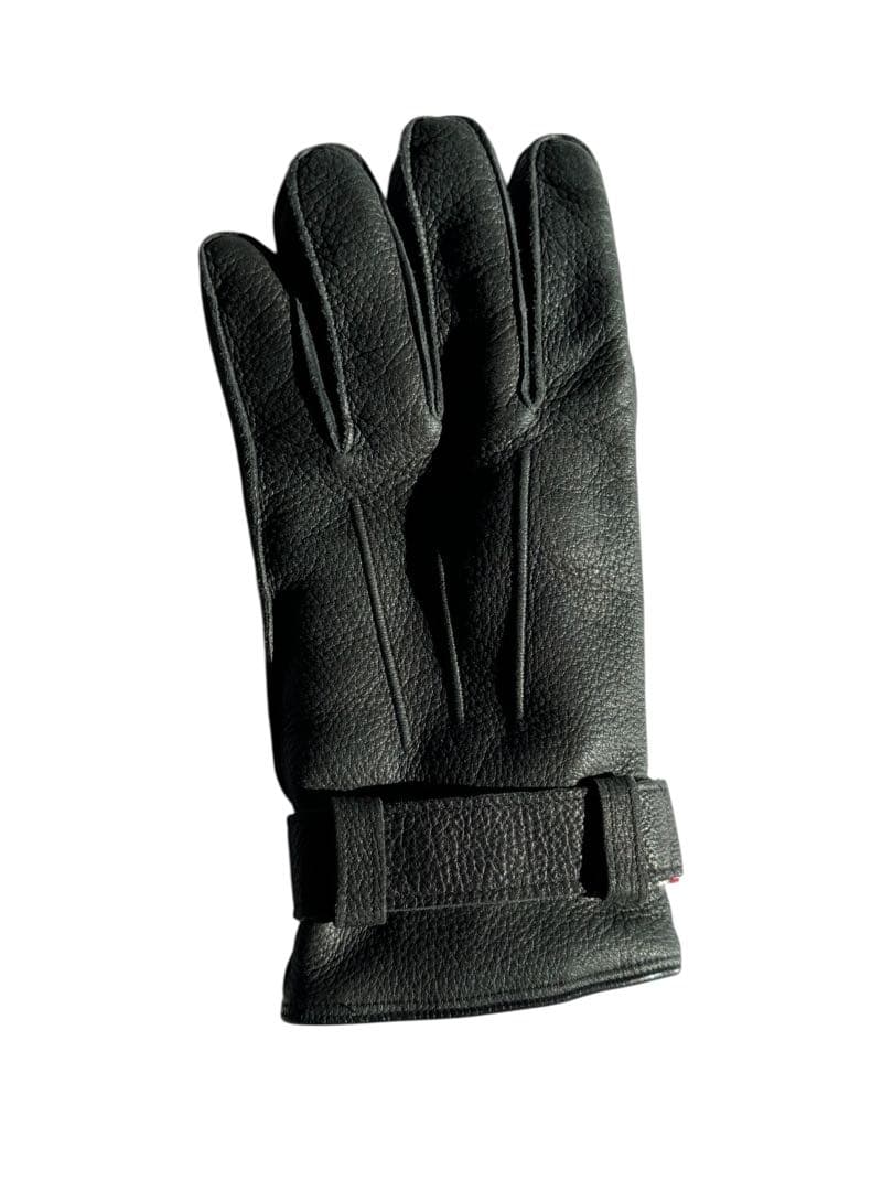 THOM BROWNEトムブラウン レザー 手袋 黒 ストラップ付き