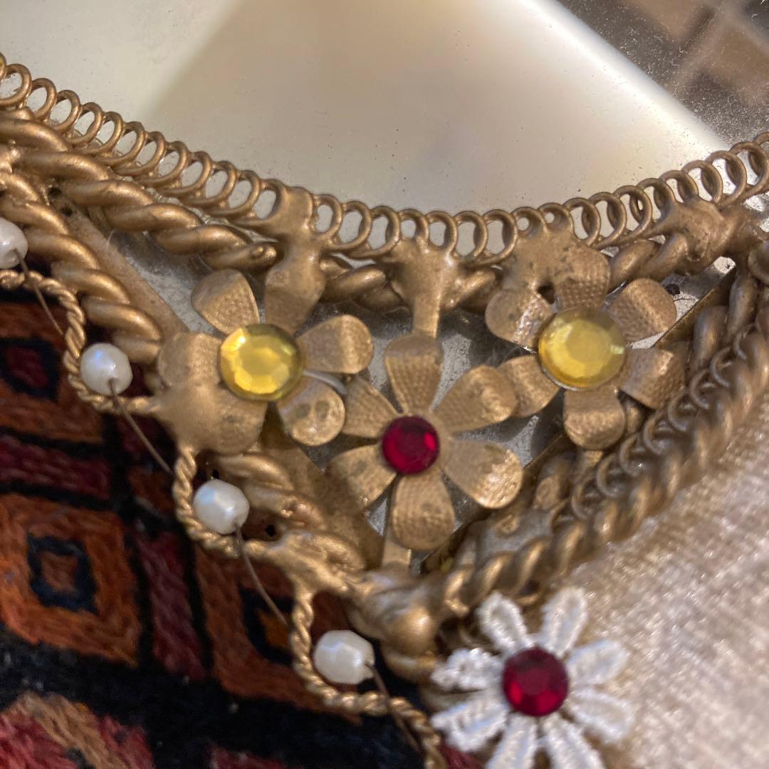 アンティーク　ミラートレイ