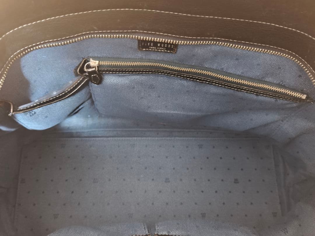 ファイブウッズ　PLATEAU　ウィークエンドトート 　ネイビー　レザー　L