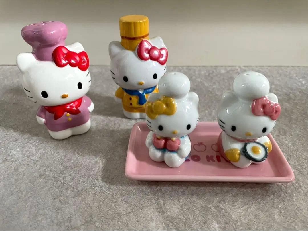 希少品★ハローキティ 調味料入れセット 陶器製 平成レトロ