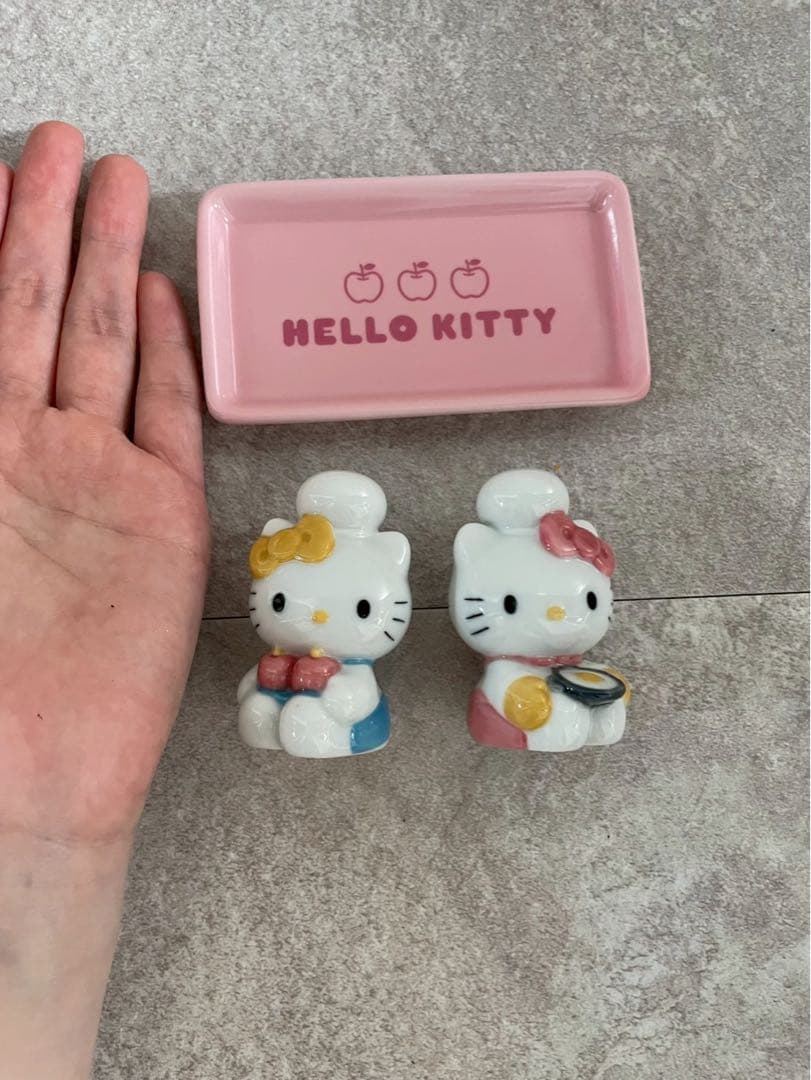 希少品★ハローキティ 調味料入れセット 陶器製 平成レトロ