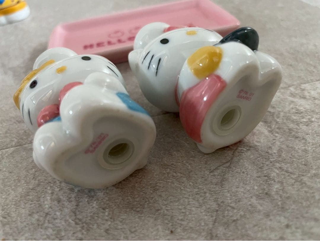 希少品★ハローキティ 調味料入れセット 陶器製 平成レトロ
