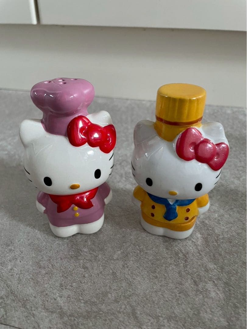 希少品★ハローキティ 調味料入れセット 陶器製 平成レトロ