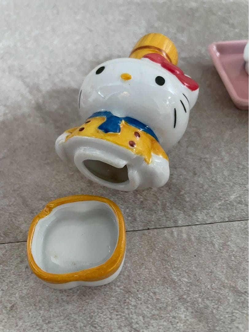 希少品★ハローキティ 調味料入れセット 陶器製 平成レトロ