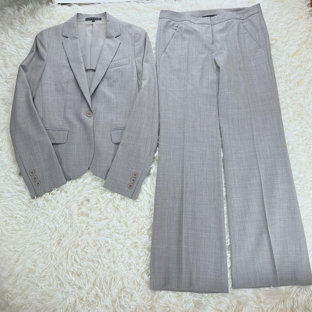 美品 セオリー スーツ セットアップ グレー ジャケット パンツ サイズ2