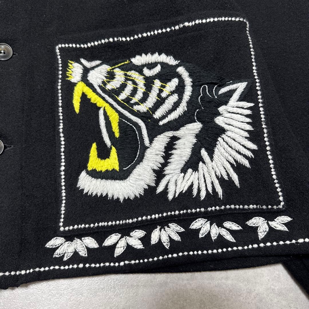 【即完】F-LAGSTUF-F ウールジャケット 虎 富士山 刺繍 スカジャン
