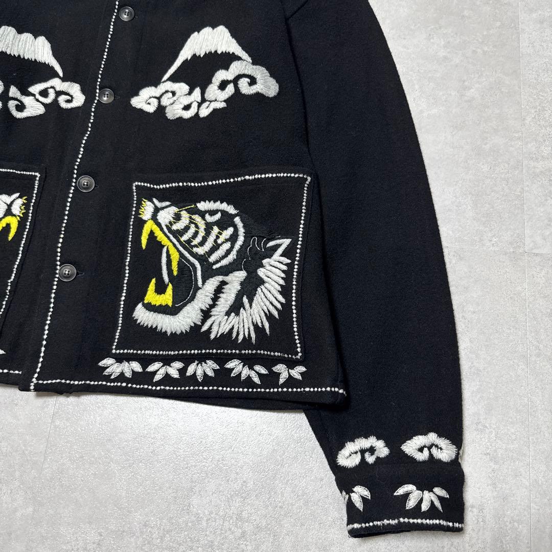 【即完】F-LAGSTUF-F ウールジャケット 虎 富士山 刺繍 スカジャン