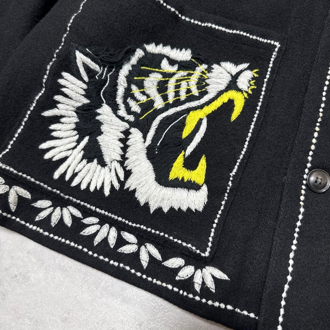【即完】F-LAGSTUF-F ウールジャケット 虎 富士山 刺繍 スカジャン