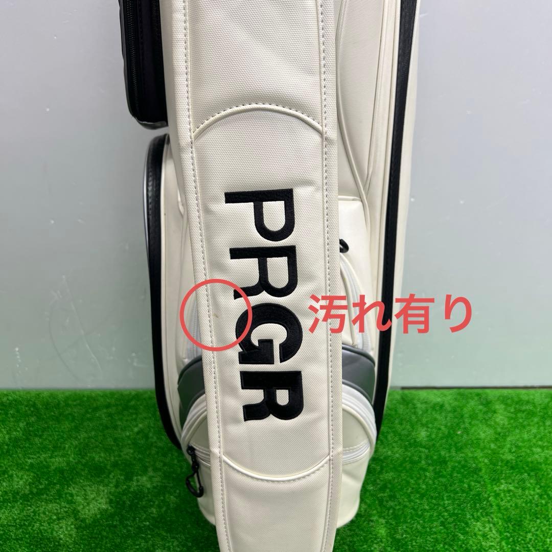 PRGR プロギア　ゴルフバッグ　キャディバッグ　9インチ　ホワイト　メンズ