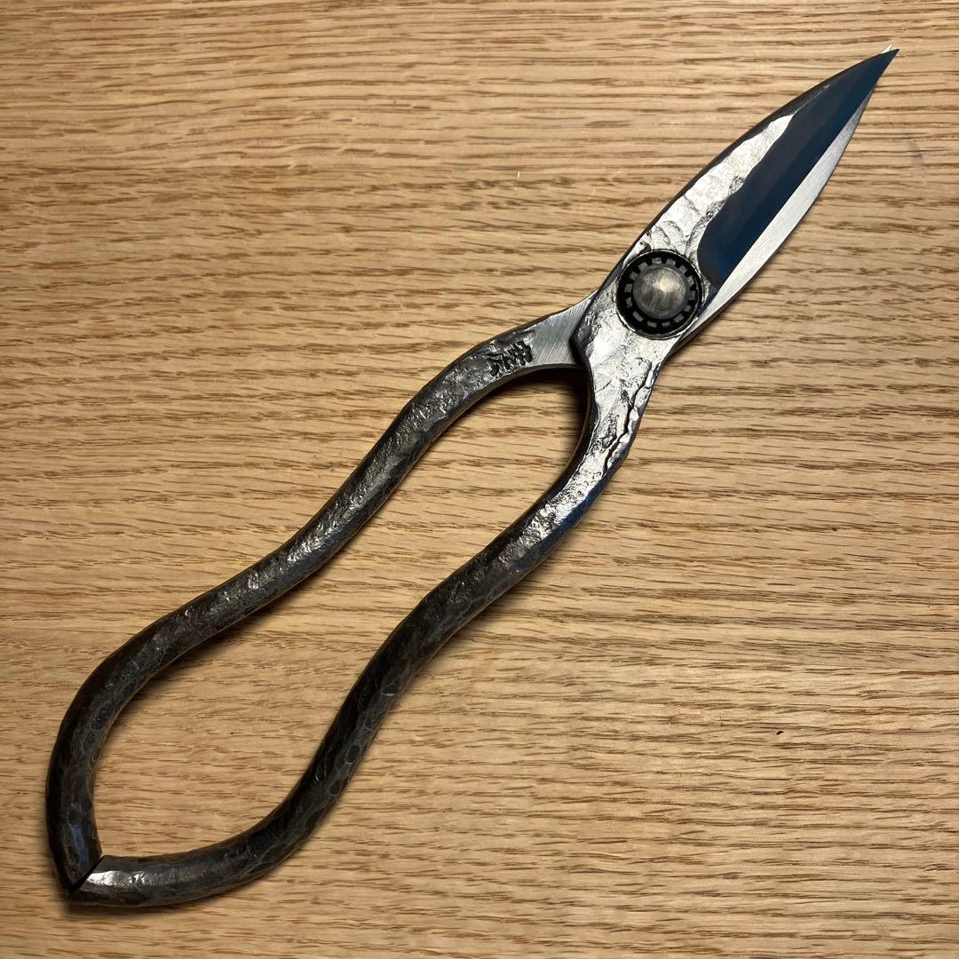 安広　切箸　キリバシ　植木鋏　庭師鋏　鎚目