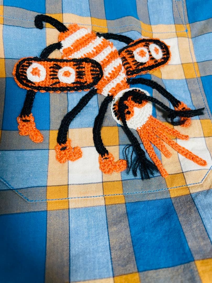 GUCCI Freya Hartas 刺繍 チェックシャツ メンズ 長袖 総柄