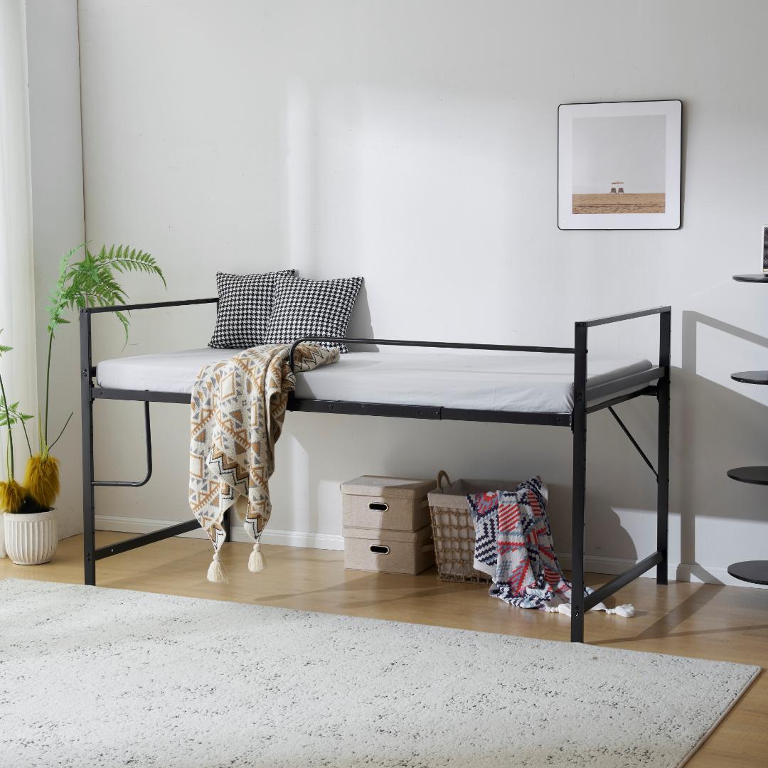 人気再入荷！ロフトベッド （S）収納 北欧風 一人暮らし　BLACK