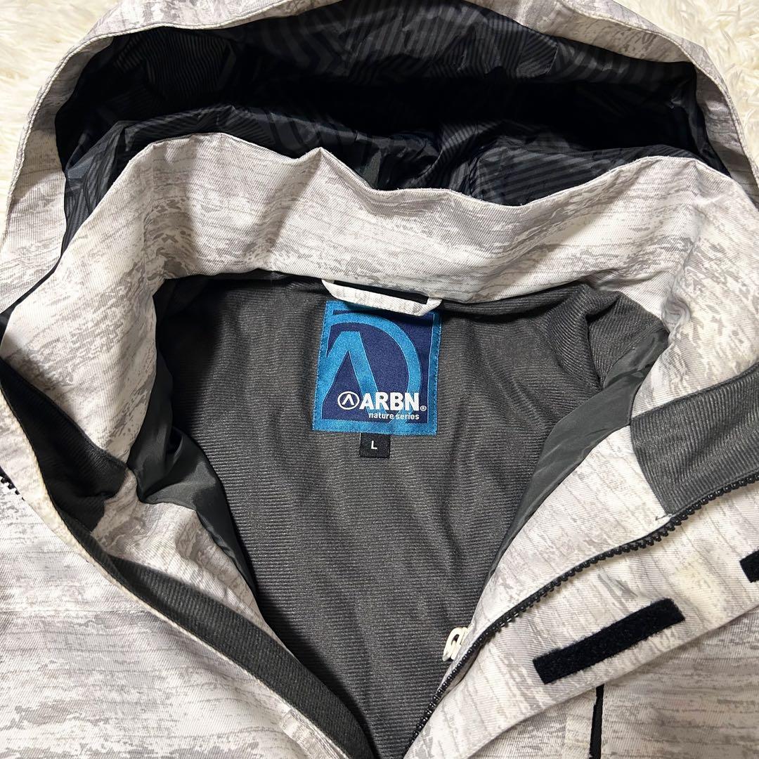 【美品】ARBN エアボーン スキーウェア 上下 シンプル ホワイト Ｌ