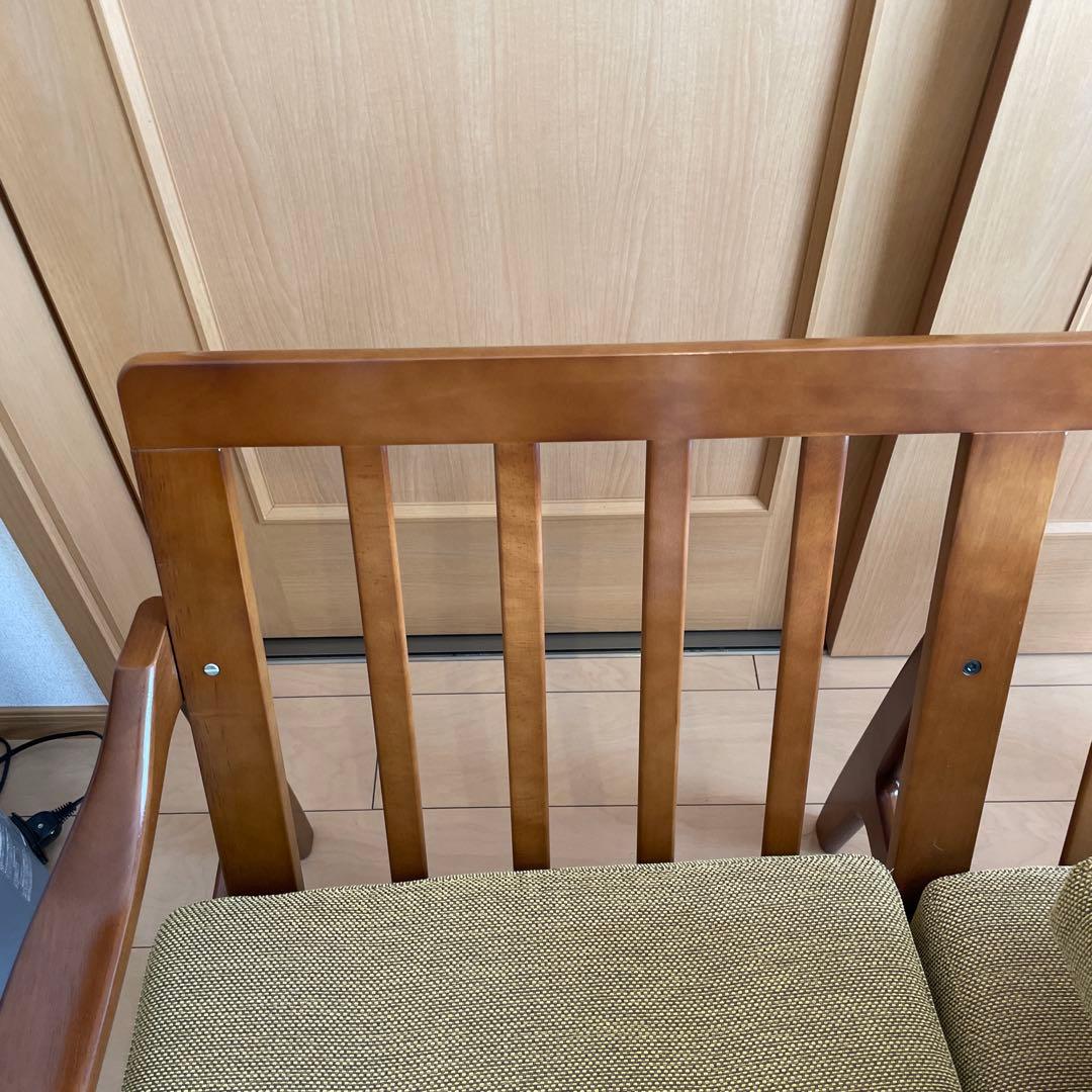 カリモク60 フレームチェア　3シーター　マスタードイエロー