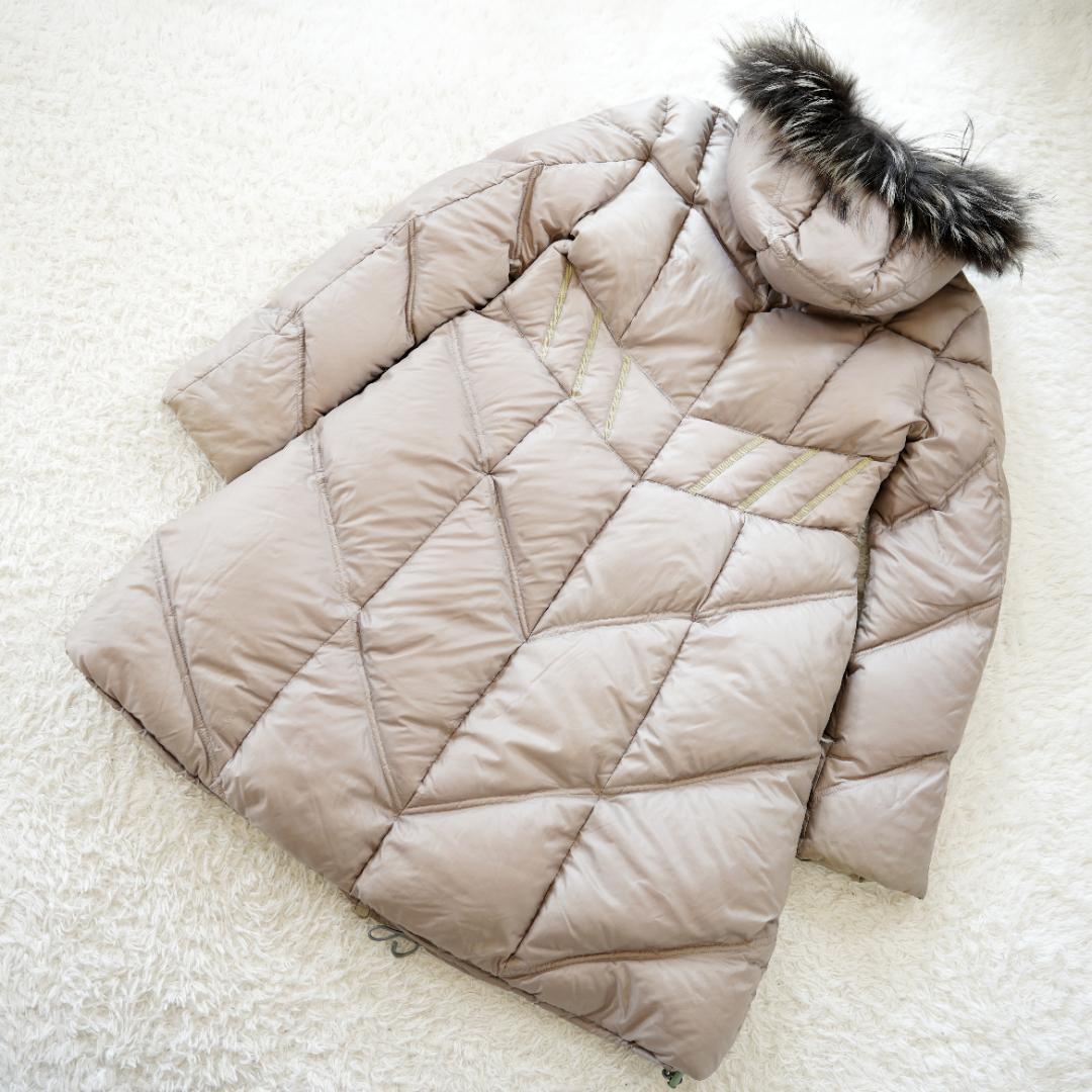 【良品】TATRAS　ダウンコート　Aラインシルエット　Sサイズ　グレージュ