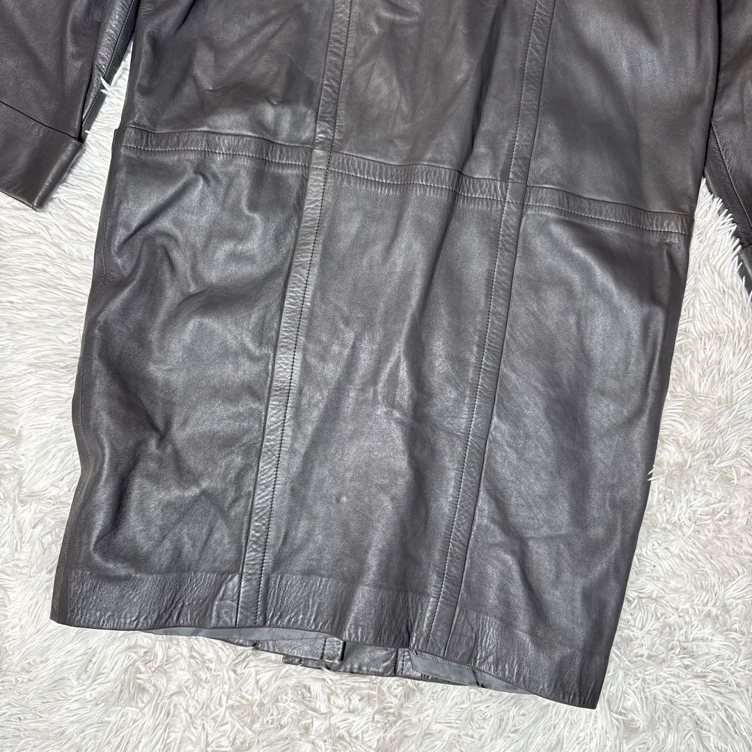 希少 ジバンシー レザーコート ノーカラー 羊革 シープレザー 本革 ロング