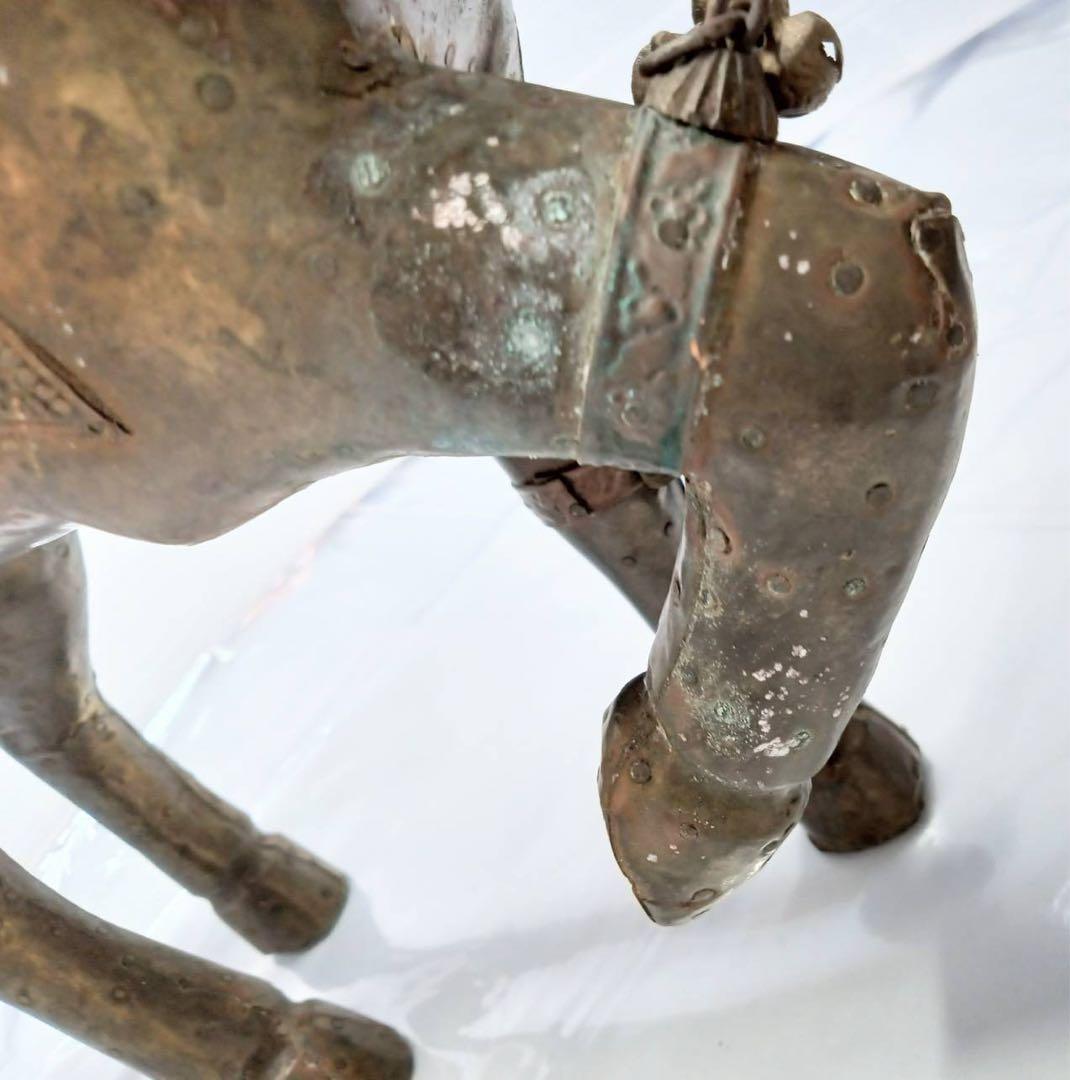 ヴィンテージ 馬 置物 騎馬 金属張り合わせ 精巧な造り インテリア 飾り 置物