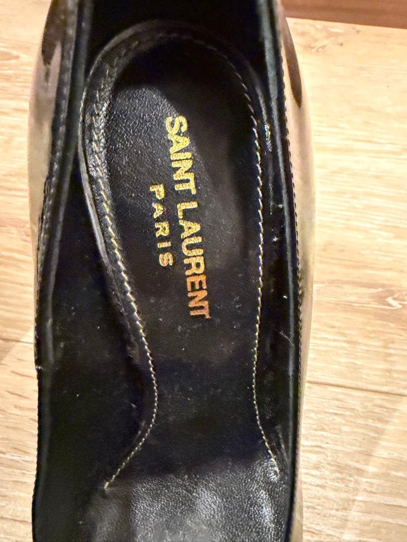 【極美品】サンローラン パリ エナメル パンプス ブラック 38（25cm）