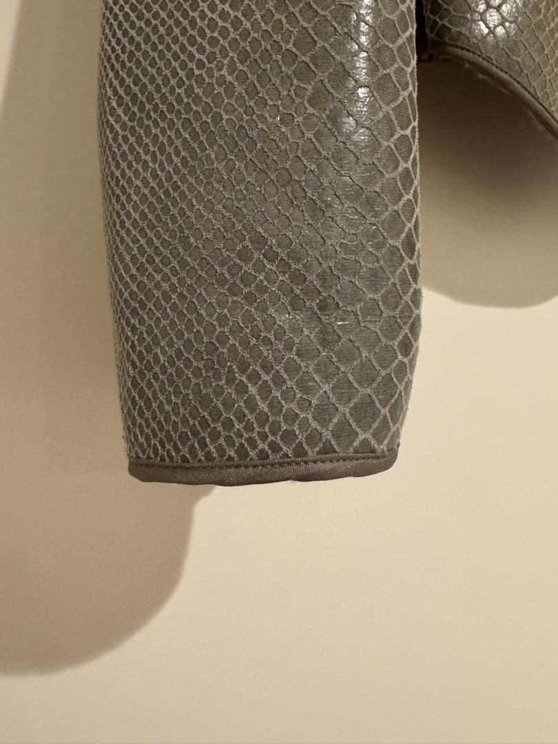 美品　ARMANI パイソンジャケット　38 グレー　ファー