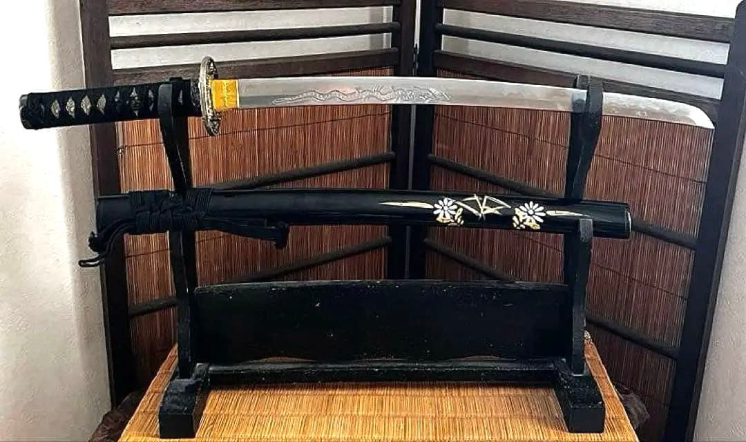 日本武具美術 模擬刀 模造刀 装飾鞘 蒔絵 龍刻 長さ69㎝