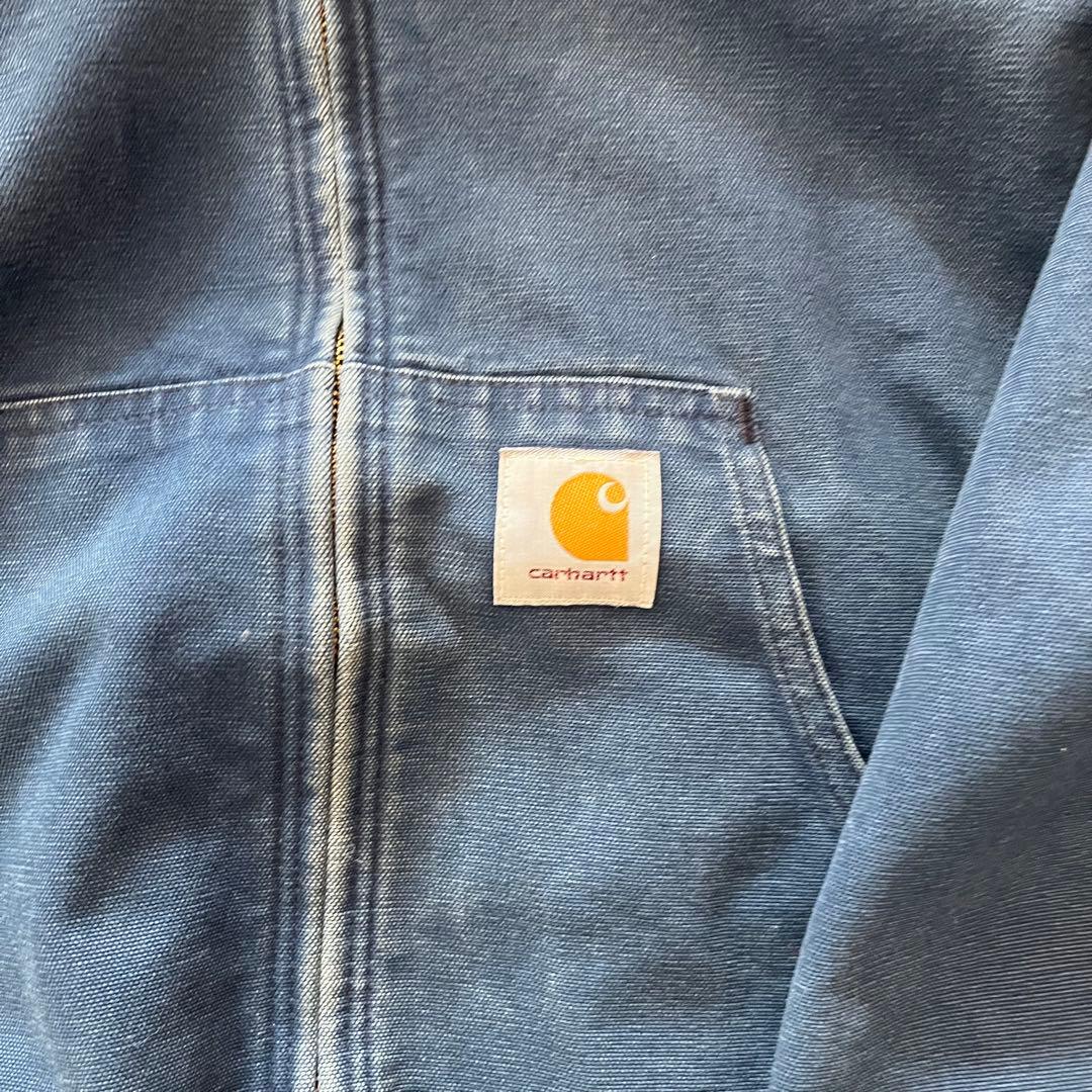 80s USA製 Carhartt アクティブジャケット フェードネイビー