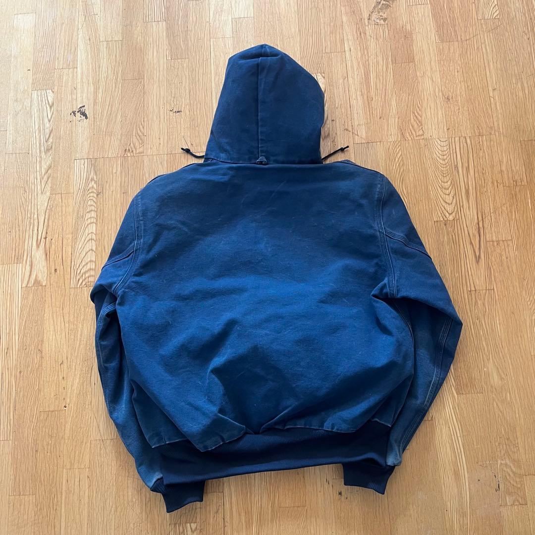 80s USA製 Carhartt アクティブジャケット フェードネイビー