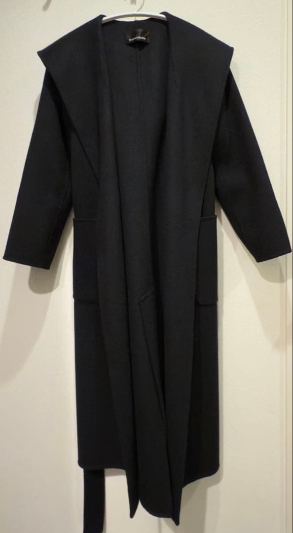 M-premierBLACK Super170'sフーディロングコート 32P