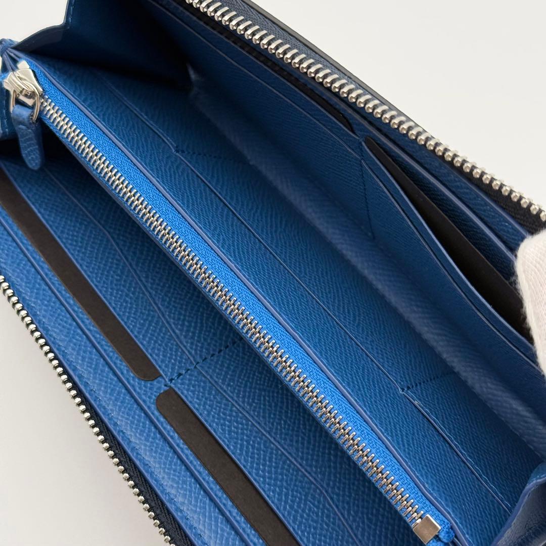 dunhill ダンヒル カドガン ラウンドファスナー 長財布 ネイビー カード