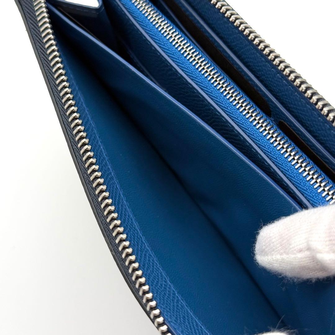 dunhill ダンヒル カドガン ラウンドファスナー 長財布 ネイビー カード