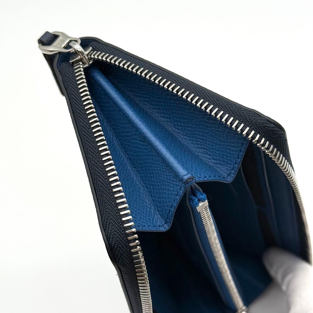 dunhill ダンヒル カドガン ラウンドファスナー 長財布 ネイビー カード