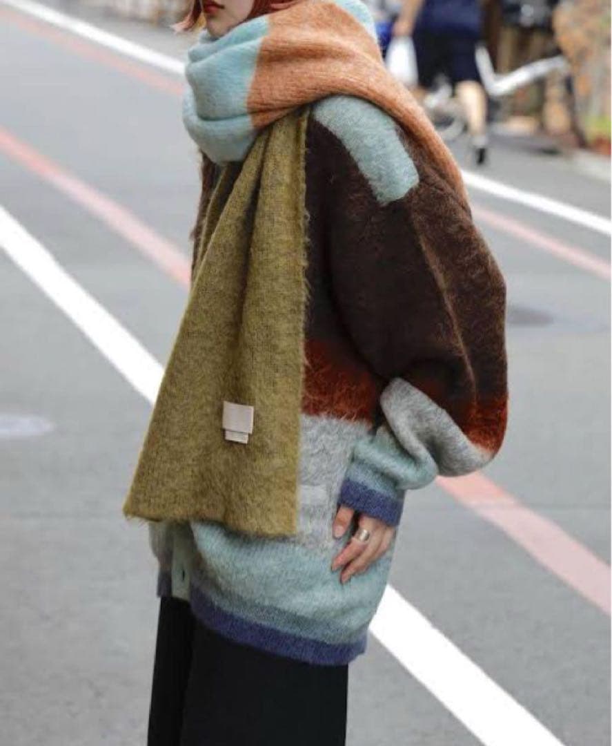 YOKE ヨーク23aw キッドモヘアウールスカーフ　ランウェイ着用モデル