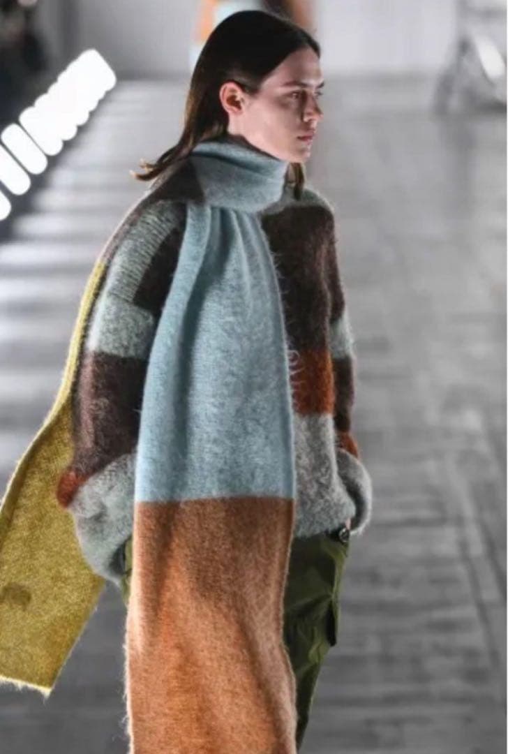 YOKE ヨーク23aw キッドモヘアウールスカーフ　ランウェイ着用モデル