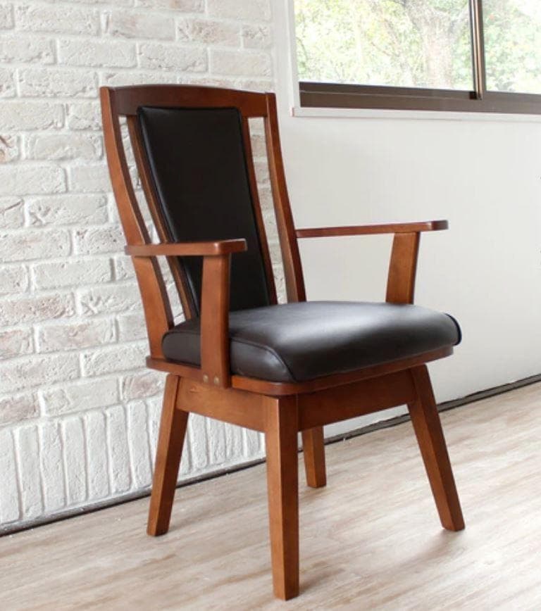 CRS　回転式ダイニングチェア　6脚　ブラウン　アームチェア　肘付